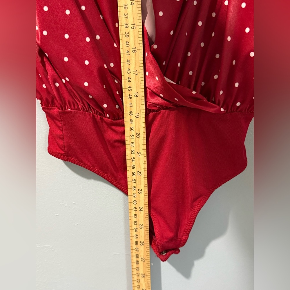 L’Academie Revolve The Victoire Bodysuit‎ in Ruby Dot Red Women’s Size XXS - Picture 9 of 12